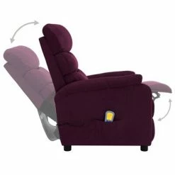 VidaXL Fauteuil inclinable de massage Violet Tissu -Fauteuils électriques Soldes image 5 321233