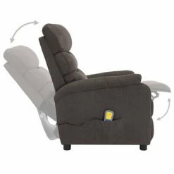 VidaXL Fauteuil inclinable de massage Taupe Tissu -Fauteuils électriques Soldes image 5 321234