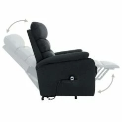 VidaXL Fauteuil inclinable de massage Gris foncé Tissu -Fauteuils électriques Soldes image 5 321247