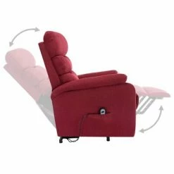 VidaXL Fauteuil inclinable de massage Rouge bordeaux Tissu -Fauteuils électriques Soldes image 5 321249