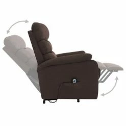 VidaXL Fauteuil inclinable de massage Marron Tissu -Fauteuils électriques Soldes image 5 321250