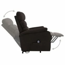 VidaXL Fauteuil inclinable de massage Marron foncé Tissu 10 VidaXL Fauteuil inclinable de massage Marron foncé Tissu -Fauteuils électriques Soldes image 5 321251