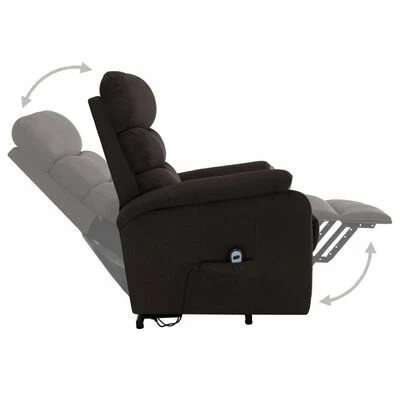 VidaXL Fauteuil inclinable de massage Marron foncé Tissu 5 VidaXL Fauteuil inclinable de massage Marron foncé Tissu – Image 5