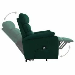 VidaXL Fauteuil inclinable de massage Vert foncé Tissu -Fauteuils électriques Soldes image 5 321252