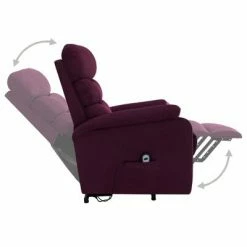 VidaXL Fauteuil inclinable de massage Violet Tissu -Fauteuils électriques Soldes image 5 321253
