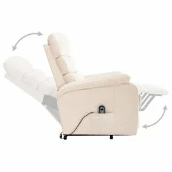 VidaXL Fauteuil inclinable de massage Crème Tissu -Fauteuils électriques Soldes image 5 321255