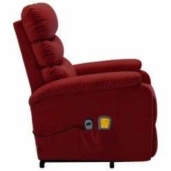 VidaXL Fauteuil inclinable de massage Rouge bordeaux Similicuir -Fauteuils électriques Soldes image 5 321287