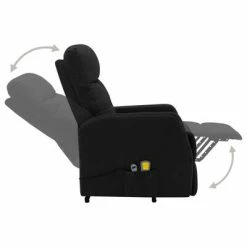 VidaXL Fauteuil inclinable de massage Noir Tissu -Fauteuils électriques Soldes image 5 321344
