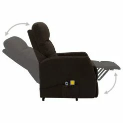 VidaXL Fauteuil inclinable de massage Marron foncé Tissu 10 VidaXL Fauteuil inclinable de massage Marron foncé Tissu -Fauteuils électriques Soldes image 5 321347