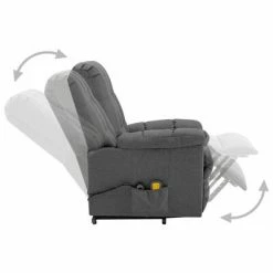 VidaXL Fauteuil inclinable de massage Gris clair Tissu -Fauteuils électriques Soldes image 5 321390
