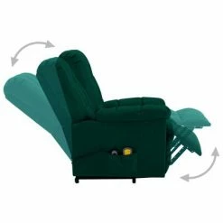 VidaXL Fauteuil inclinable de massage Vert foncé Tissu -Fauteuils électriques Soldes image 5 321396
