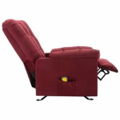 VidaXL Fauteuil de massage inclinable Rouge bordeaux Tissu -Fauteuils électriques Soldes image 5 321413