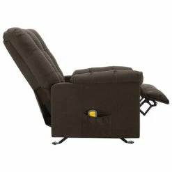 VidaXL Fauteuil de massage inclinable Marron foncé Tissu -Fauteuils électriques Soldes image 5 321415