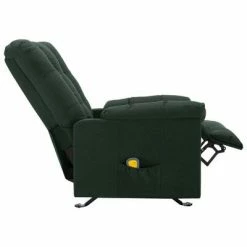 VidaXL Fauteuil de massage inclinable Vert foncé Tissu -Fauteuils électriques Soldes image 5 321416