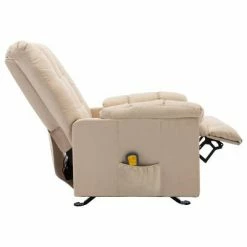 VidaXL Fauteuil de massage inclinable Crème Tissu -Fauteuils électriques Soldes image 5 321419