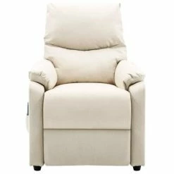 VidaXL Fauteuil inclinable de massage Crème Tissu -Fauteuils électriques Soldes image 5 322455