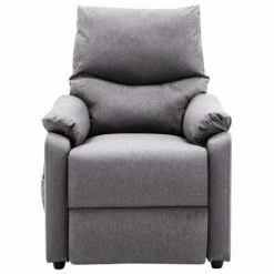 VidaXL Fauteuil inclinable de massage Gris clair Tissu 10 VidaXL Fauteuil inclinable de massage Gris clair Tissu -Fauteuils électriques Soldes image 5 322456