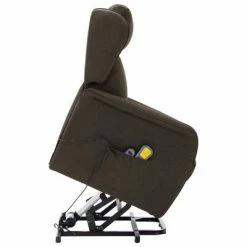 VidaXL Fauteuil de massage inclinable Marron foncé Tissu -Fauteuils électriques Soldes image 5 324036