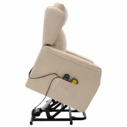 VidaXL Fauteuil de massage inclinable Crème Tissu -Fauteuils électriques Soldes image 5 324040