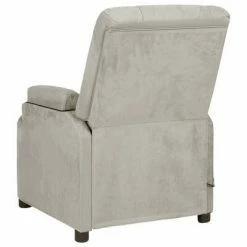 VidaXL Fauteuil de massage inclinable Gris clair Similicuir daim -Fauteuils électriques Soldes image 5 324054