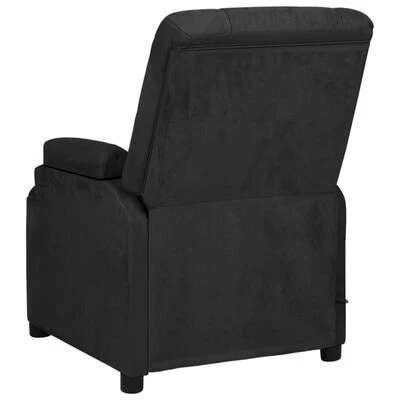 VidaXL Fauteuil de massage inclinable Noir Similicuir daim 5 VidaXL Fauteuil de massage inclinable Noir Similicuir daim – Image 5