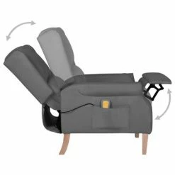 VidaXL Fauteuil de massage inclinable Gris clair Tissu -Fauteuils électriques Soldes image 5 329268