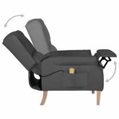 VidaXL Fauteuil de massage inclinable Gris foncé Tissu -Fauteuils électriques Soldes image 5 329269