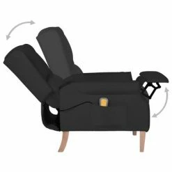 VidaXL Fauteuil de massage inclinable Noir Tissu 10 VidaXL Fauteuil de massage inclinable Noir Tissu -Fauteuils électriques Soldes image 5 329270