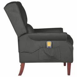 VidaXL Fauteuil de massage inclinable Gris foncé Velours -Fauteuils électriques Soldes image 5 329291