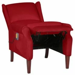 VidaXL Fauteuil de massage inclinable Rouge bordeaux Velours 10 VidaXL Fauteuil de massage inclinable Rouge bordeaux Velours -Fauteuils électriques Soldes image 5 329295