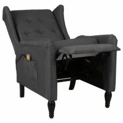 VidaXL Fauteuil de massage inclinable Gris foncé Tissu 10 VidaXL Fauteuil de massage inclinable Gris foncé Tissu -Fauteuils électriques Soldes image 5 329331