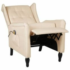 VidaXL Fauteuil de massage inclinable Crème Tissu -Fauteuils électriques Soldes image 5 329339