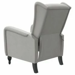 VidaXL Fauteuil de massage inclinable Gris clair Velours 10 VidaXL Fauteuil de massage inclinable Gris clair Velours -Fauteuils électriques Soldes image 5 329352