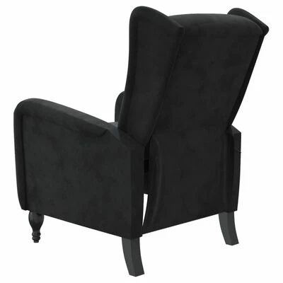 VidaXL Fauteuil de massage inclinable Noir Velours 5 VidaXL Fauteuil de massage inclinable Noir Velours – Image 5