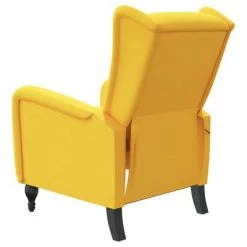VidaXL Fauteuil de massage inclinable Jaune Velours -Fauteuils électriques Soldes image 5 329359