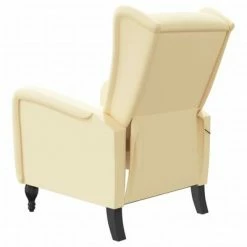 VidaXL Fauteuil de massage inclinable Crème Velours -Fauteuils électriques Soldes image 5 329361