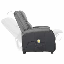 VidaXL Fauteuil de massage inclinable Gris clair Similicuir et tissu -Fauteuils électriques Soldes image 5 329496