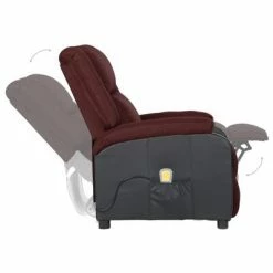 VidaXL Fauteuil de massage inclinable Violet Similicuir et tissu -Fauteuils électriques Soldes image 5 329502
