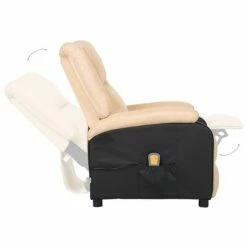 VidaXL Fauteuil de massage inclinable Crème Similicuir et tissu -Fauteuils électriques Soldes image 5 329504