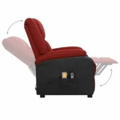 VidaXL Fauteuil de massage inclinable Rouge bordeaux Tissu -Fauteuils électriques Soldes image 5 329516