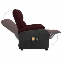 VidaXL Fauteuil de massage inclinable Violet Tissu -Fauteuils électriques Soldes image 5 329520