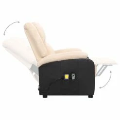 VidaXL Fauteuil de massage inclinable Crème Tissu -Fauteuils électriques Soldes image 5 329522