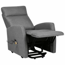 VidaXL Fauteuil de massage inclinable Gris clair Tissu -Fauteuils électriques Soldes image 5 329615