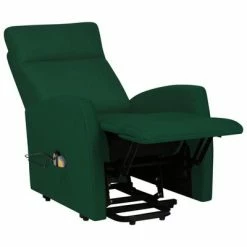 VidaXL Fauteuil de massage inclinable Vert foncé Tissu 10 VidaXL Fauteuil de massage inclinable Vert foncé Tissu -Fauteuils électriques Soldes image 5 329621