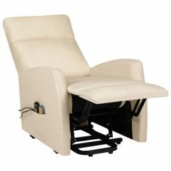 VidaXL Fauteuil de massage inclinable Crème Tissu -Fauteuils électriques Soldes image 5 329624