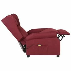 VidaXL Fauteuil de massage inclinable Rouge bordeaux Tissu -Fauteuils électriques Soldes image 5 329652