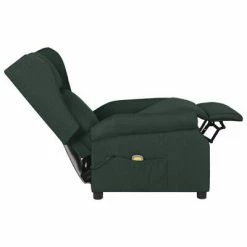 VidaXL Fauteuil de massage inclinable Vert foncé Tissu -Fauteuils électriques Soldes image 5 329655