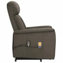 VidaXL Fauteuil inclinable de massage Gris foncé Tissu microfibre -Fauteuils électriques Soldes image 5 329668