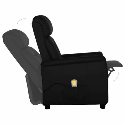 VidaXL Fauteuil de massage inclinable Noir Similicuir 5 VidaXL Fauteuil de massage inclinable Noir Similicuir – Image 5