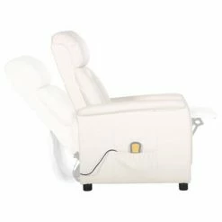 VidaXL Fauteuil de massage inclinable Blanc Similicuir -Fauteuils électriques Soldes image 5 329679